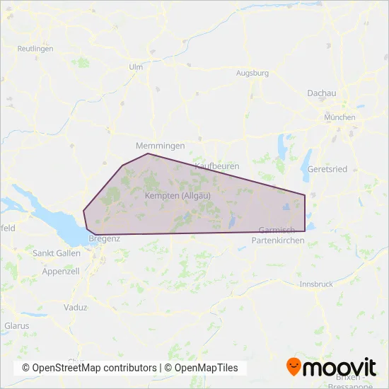 Regionalbus Alb-Bodensee coverage area map
