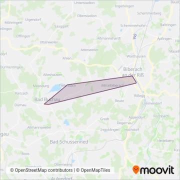 Схема покрытия компании Stadtwerke Biberach (Автобус)