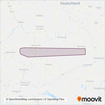 Схема покрытия компании Queichtal Nahverkehrsgesellschaft
