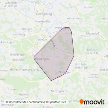 Схема покрытия компании Nachtbus (Region)