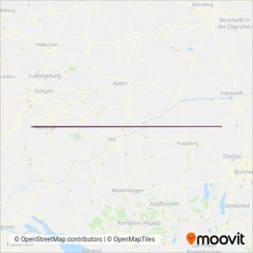 Схема покрытия компании Stadtverkehr Tübingen GmbH