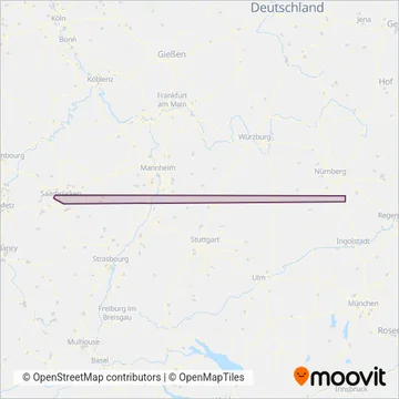 Схема покрытия компании Saarbahn GmbH