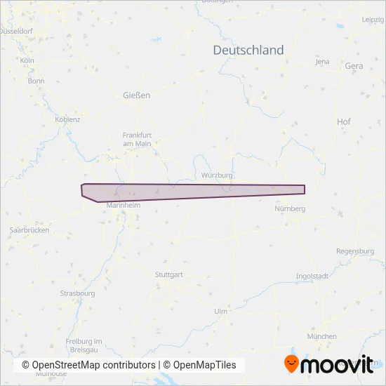 Reisedienst Krauss & Wolff Reisen coverage area map