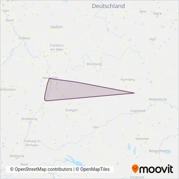 DB Regio AG Mitte Region Südwest coverage area map
