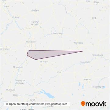 Схема покрытия компании Albtal-Verkehrs-Gesellschaft