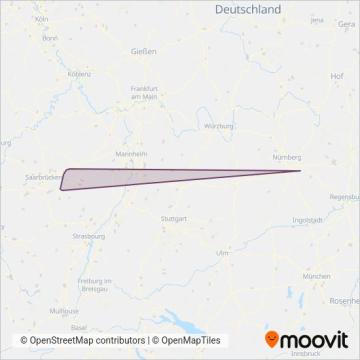 Схема покрытия компании Regionalbus Zweibrücken