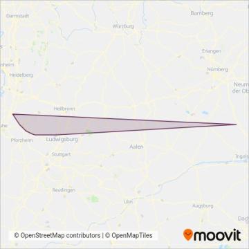 Схема покрытия компании SWEG Bahn Stuttgart