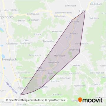 Схема покрытия компании DB Regio Bus Mitte GmbH H/BW