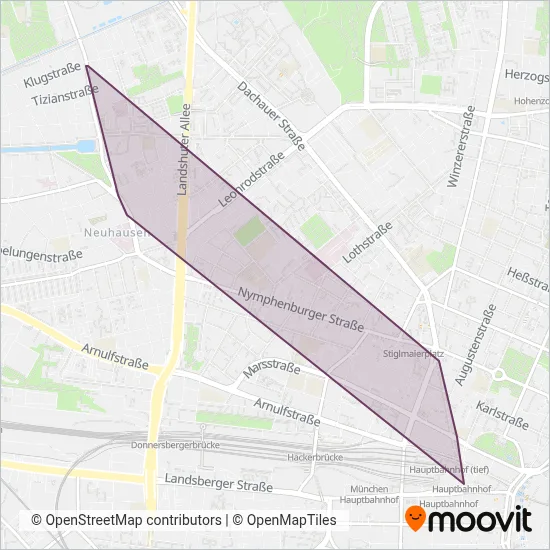 SEV U-Bahn München coverage area map