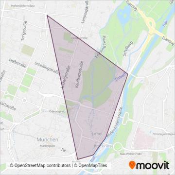 Схема покрытия компании SEV Tram München