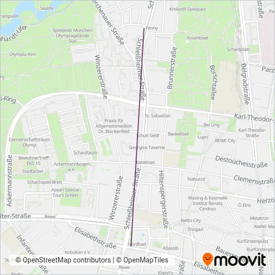 SEV Tram München coverage area map