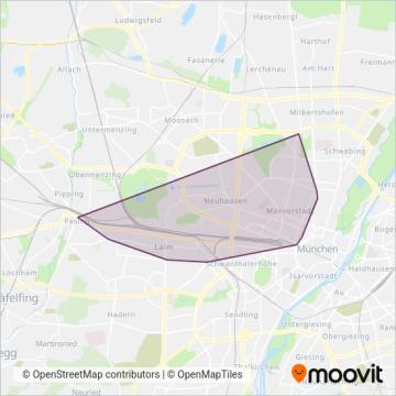 Схема покрытия компании SEV Nacht München