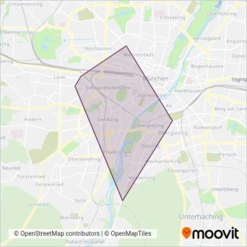 Схема покрытия компании NachtTram München (Автобус)