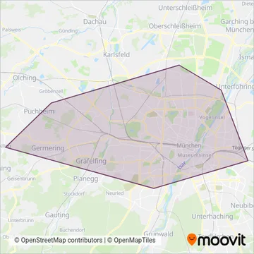 Схема покрытия компании NachtBus München