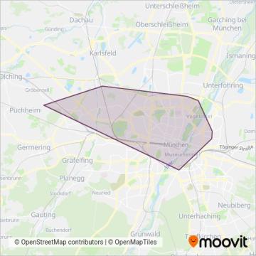 Схема покрытия компании ExpressBus München