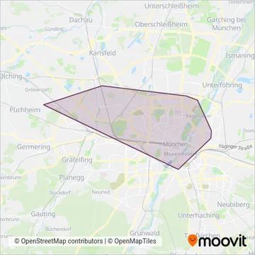 Схема покрытия компании ExpressBus München