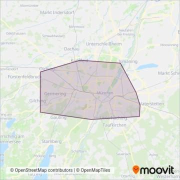 Схема покрытия компании Bus München