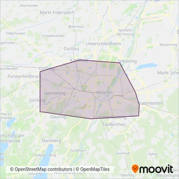 Bus München coverage area map