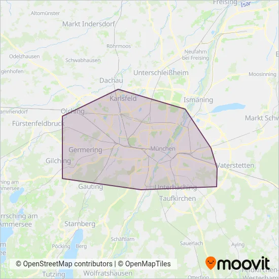 Bus München coverage area map