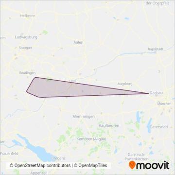 Схема покрытия компании SVL Süddeutsche Verkehrslinine GmbH &