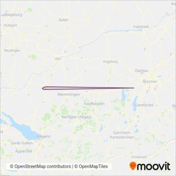 Схема покрытия компании Stadtwerke Biberach (Поезд)