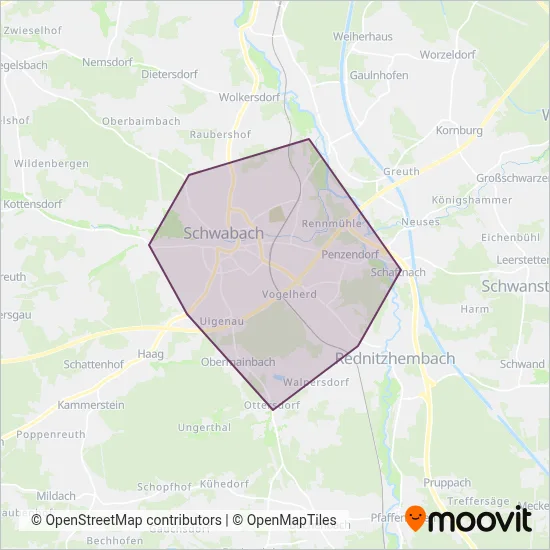 Linien 661 - 667 coverage area map