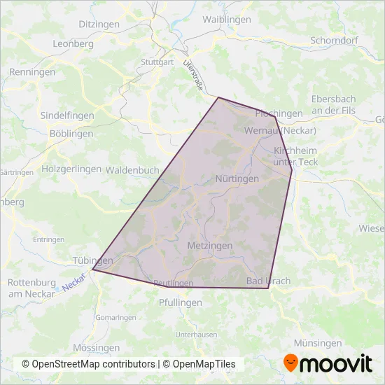 Bus SEV, nur Abellio, DB Regio, Go-Ahead coverage area map
