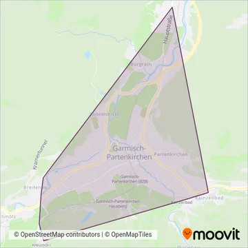 Схема покрытия компании Bus Garmisch-Partenkirchen