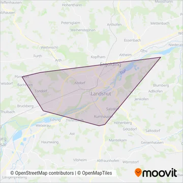 Stadtwerke Landshut coverage area map