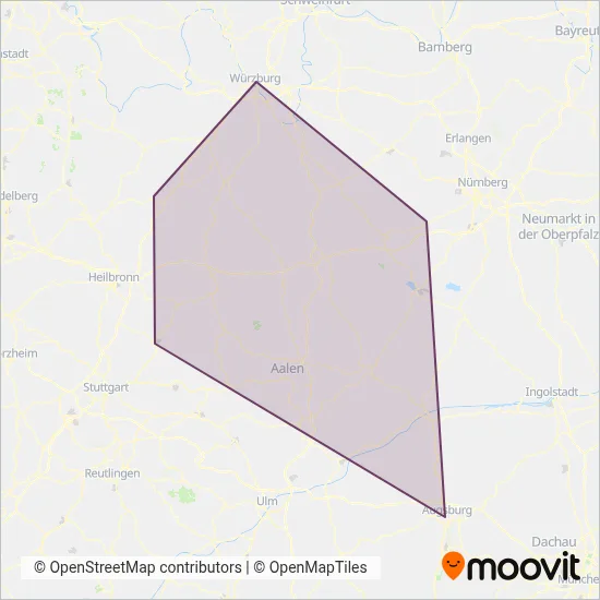Arverio Baden-Württemberg GmbH (Bus) coverage area map