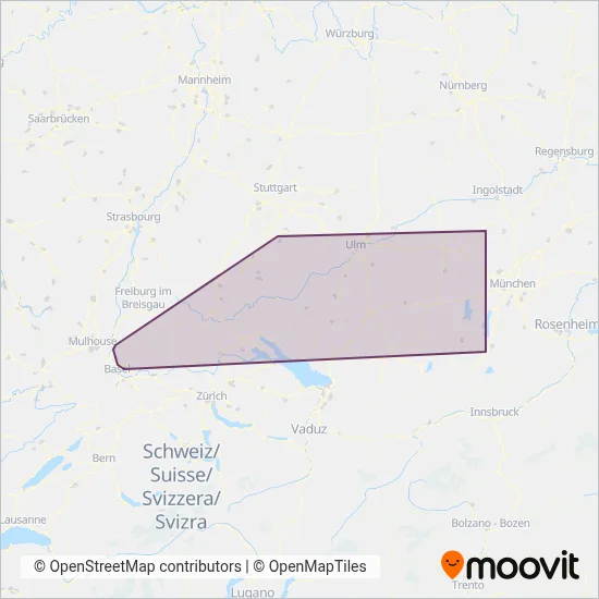 Südwestdeutsche Verkehrs-AG (Bus) Verbundsgebiet