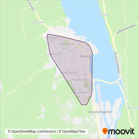 Akureyri coverage area map