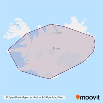 Strætó coverage area map