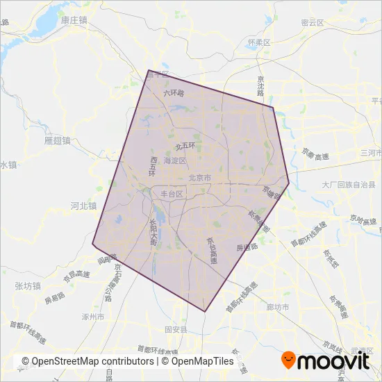 北京地铁 (地铁)线路的覆盖范围