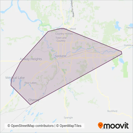 Spokane Transit coverage area map