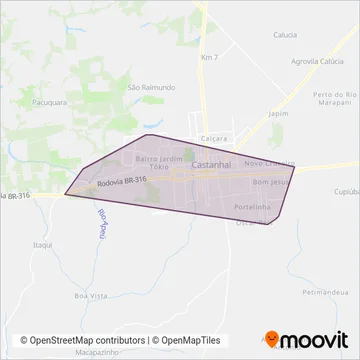 Castanhal (Clara, Rosa's, Salve Maria) coverage area map