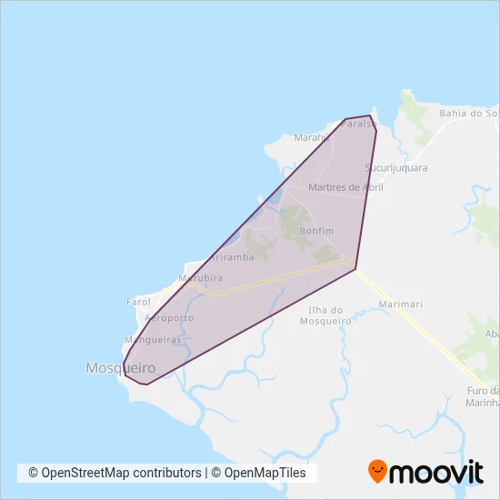 TransMosqueiro coverage area map