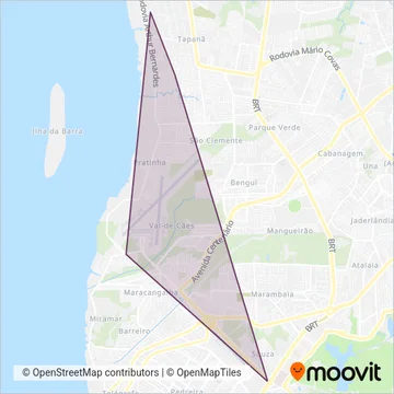 Transportes Nova Marambaia | Transcol coverage area map