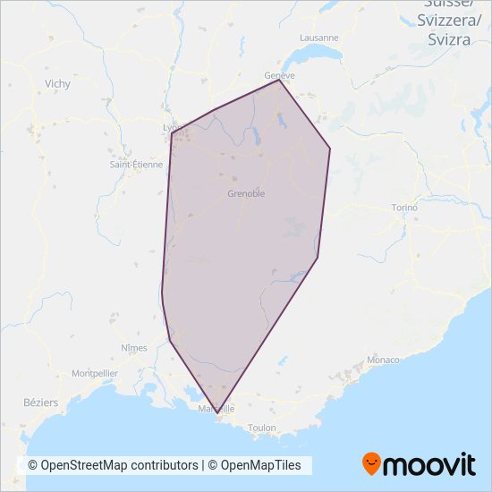 SNCF coverage area map