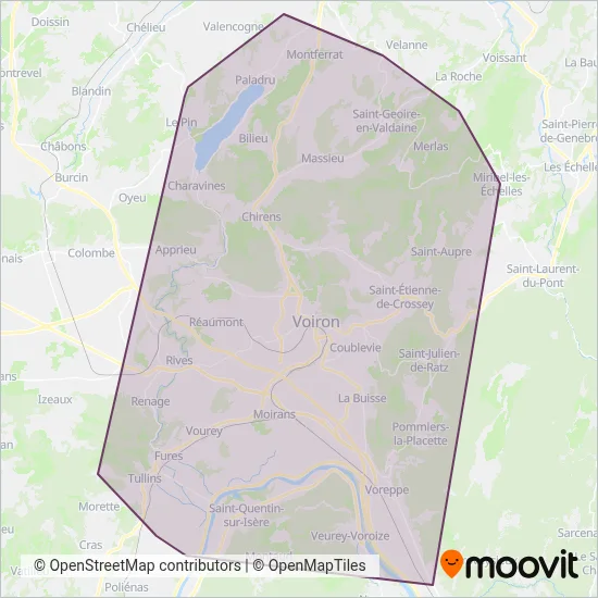 Carte de la zone de couverture de capv