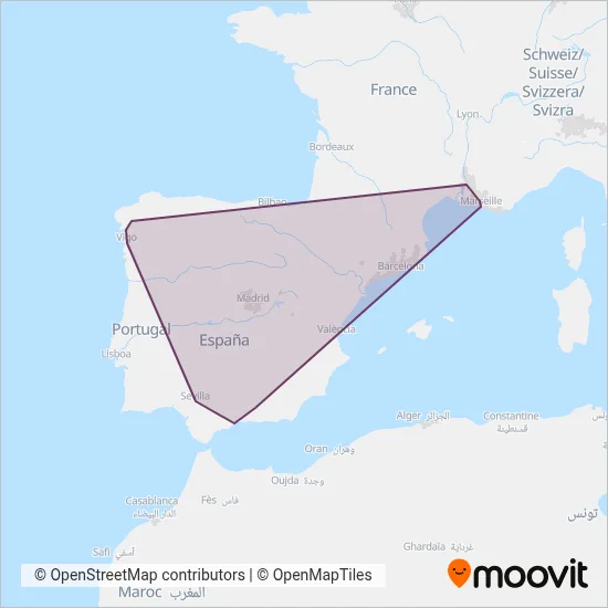 RENFE OPERADORA coverage area map