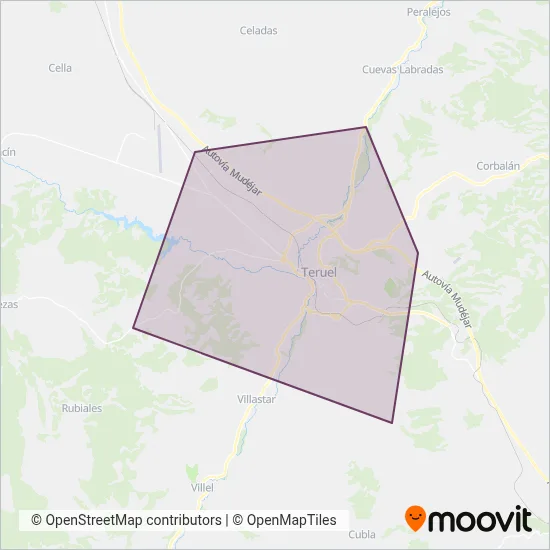 TeruelBus (Grupo Samar) coverage area map