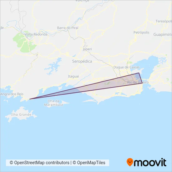 Mapa da área de cobertura da Objetiva Tour