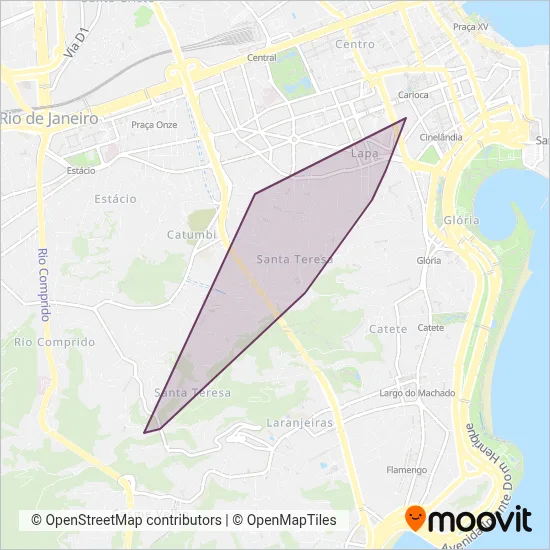 Mapa da área de cobertura da CENTRAL