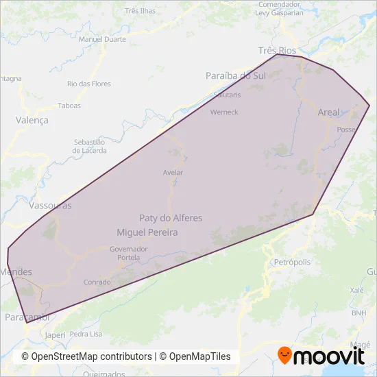 Viação Progresso e Turismo coverage area map
