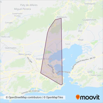 Viação Única Fácil coverage area map
