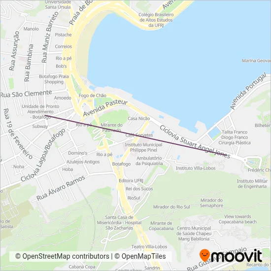 Mapa da área de cobertura da UNIRIO - Universidade Federal do Estado do Rio de Janeiro