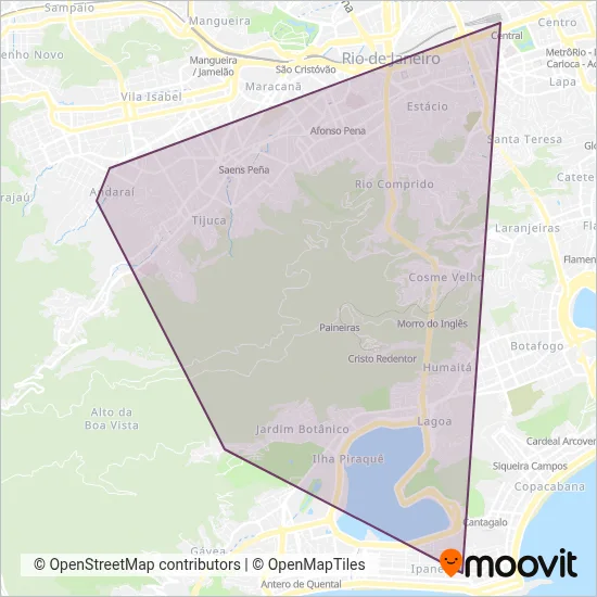 Mapa da área de cobertura da Nossa Senhora das Graças