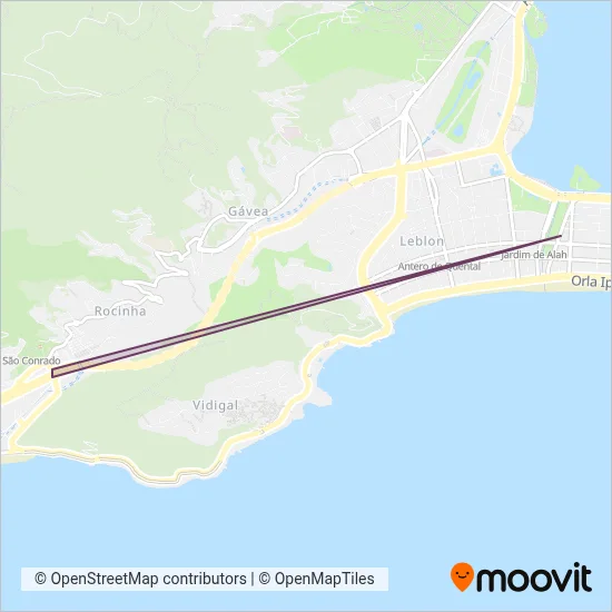 Mapa da área de cobertura da STPL - Sistema de Transporte Público Local (Vans)