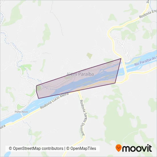 Mapa da área de cobertura da Viação Treze de Junho